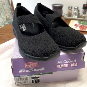 Skechers Air-Cooled Memory foam slip-on black causal shoe